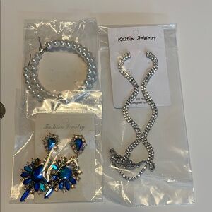 Silver and Blue Earrings